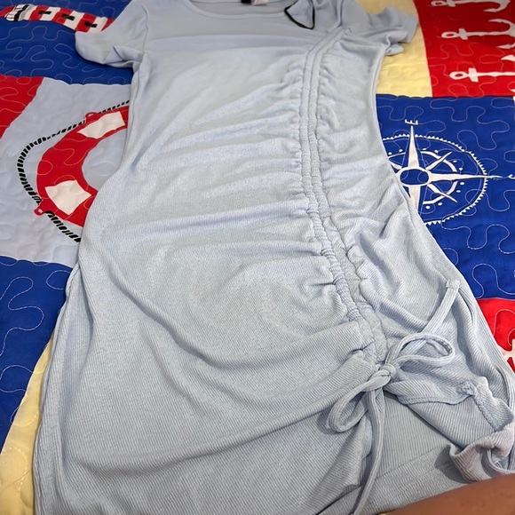 Divided bodycon baby blue dress XS - Picture 1 of 4